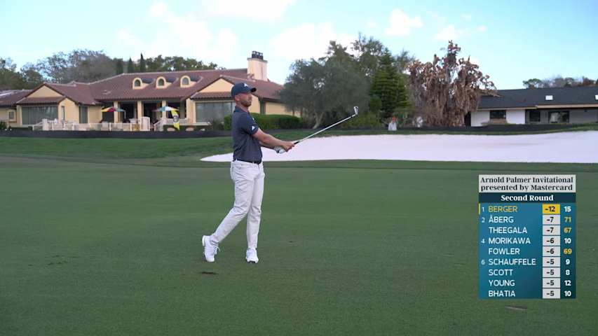 Daniel Berger sinks 7-foot birdie putt on No. 16 at Arnold Palmer