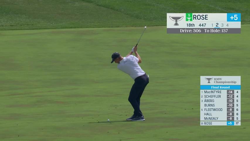 Justin Rose makes birdie on No. 18 at BMW Championship