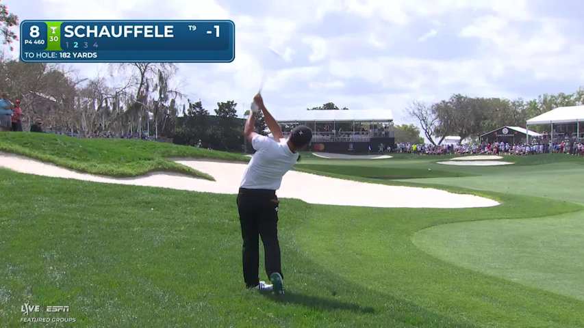 Xander Schauffele sinks 38-foot birdie putt on No. 8 at Arnold Palmer