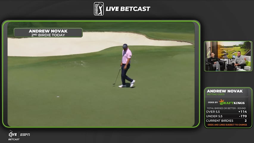 Andrew Novak sinks 34-foot birdie putt on No. 4 at Truist Championship