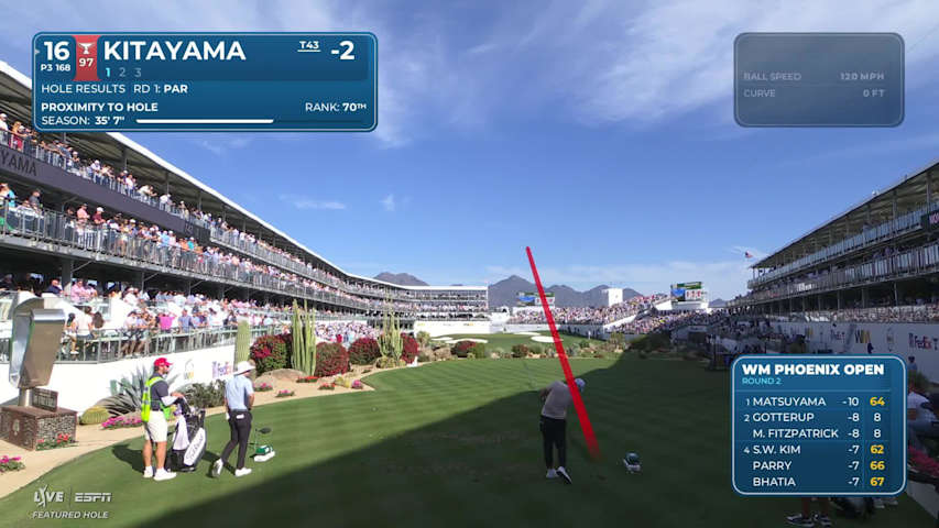 Kurt Kitayama sinks 25-foot birdie putt on No. 16 at WM Phoenix Open