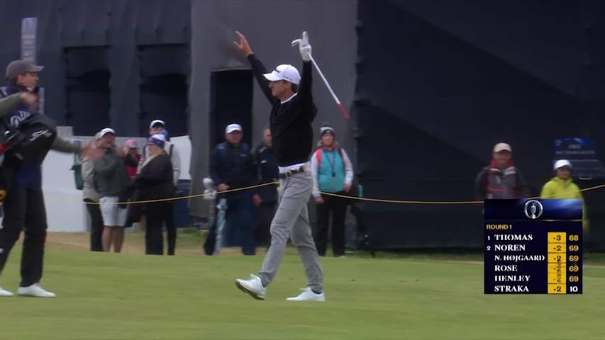Jamie Montojo holes out for eagle from the fairway at The Open