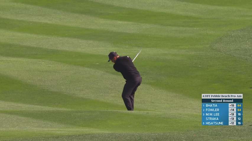 Xander Schauffele hits 111-yard approach to 3 feet, sets up birdie on No. 15 at AT&T Pebble Beach