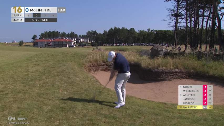Robert MacIntyre's 166-yard approach sets up birdie on No. 16 at Genesis Scottish Open