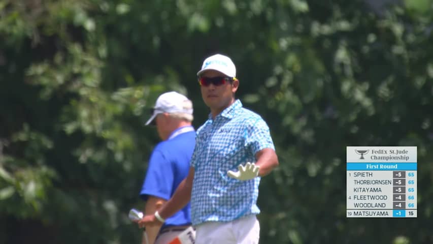 Hideki Matsuyama reaches par-5 No. 16 in two, makes par at FedEx St. Jude