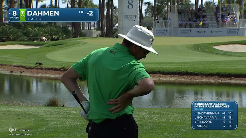 Joel Dahmen holes out 16-foot birdie putt on No. 8 at Cognizant Classic