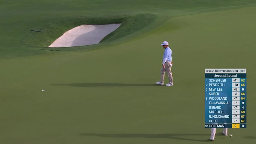 Charley Hoffman sinks a 22-foot birdie putt at Houston Open