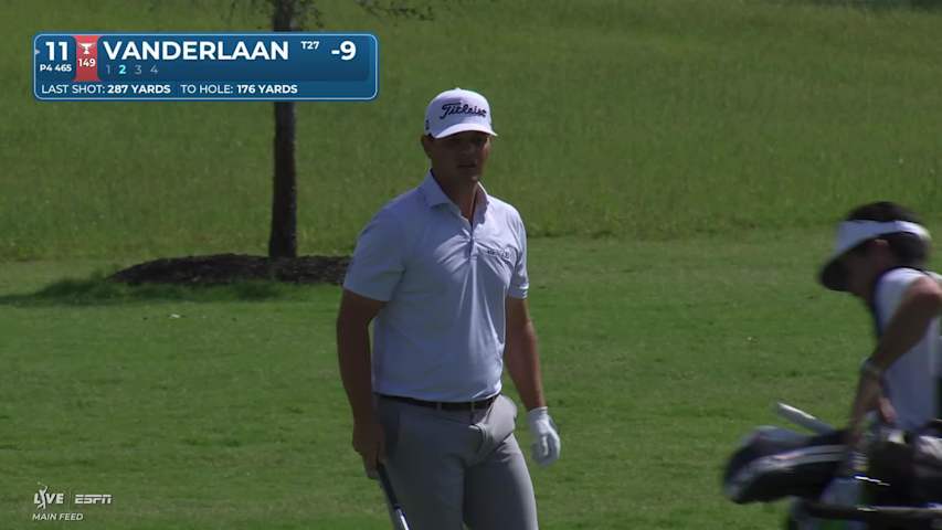 John VanDerLaan gets up-and-down from 177 yards for birdie on No. 11 at THE CJ CUP