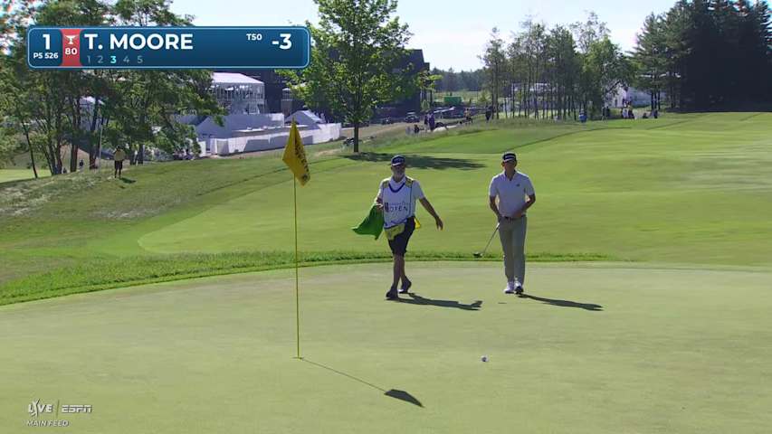 Taylor Moore sinks 5-foot putt for birdie on No. 1 at RBC Canadian