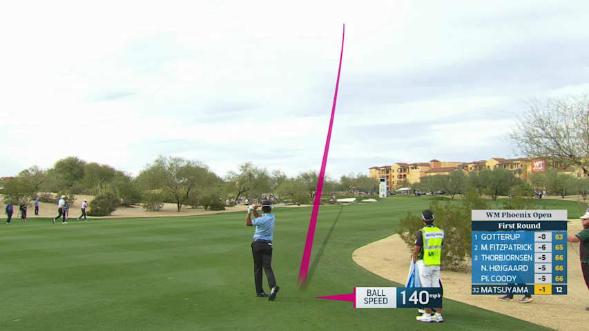 Hideki Matsuyama hits 213-yard approach to 56 feet, sets up birdie on No. 13 at WM Phoenix Open