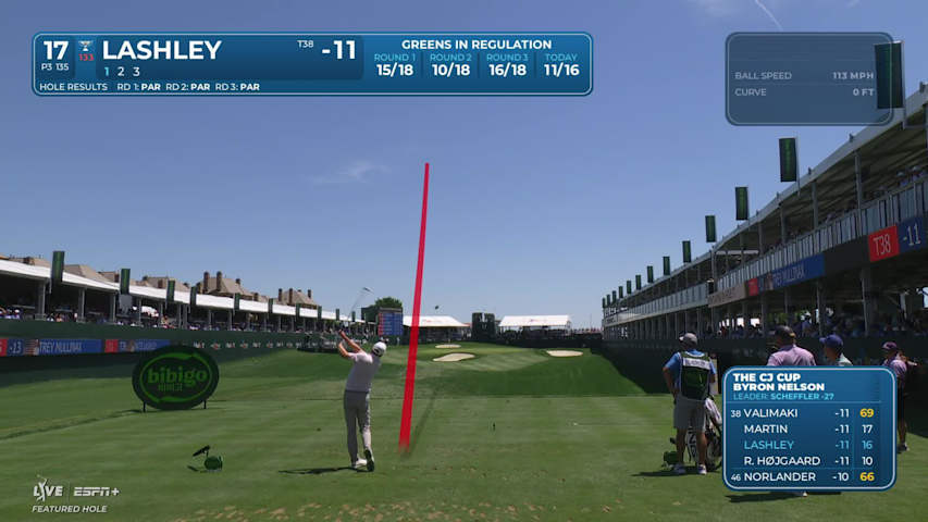 Nate Lashley makes birdie on No. 17 at THE CJ CUP