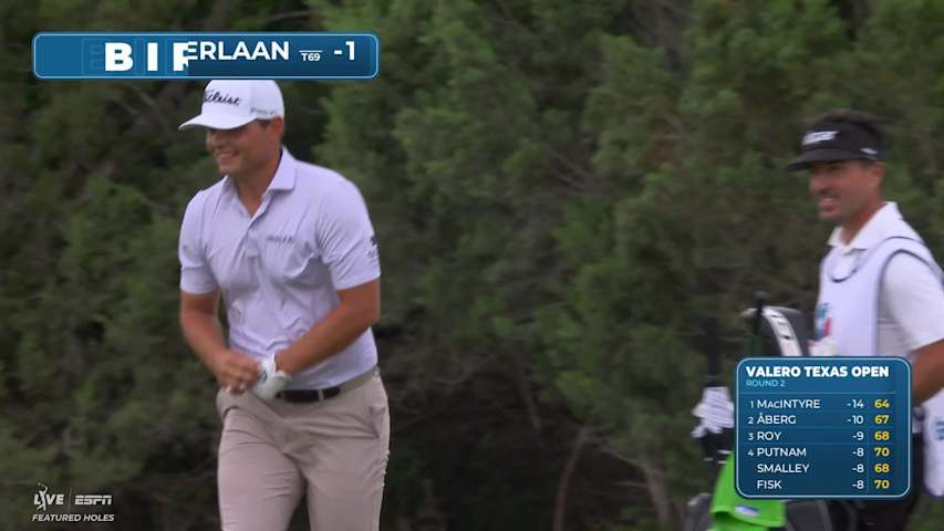 John VanDerLaan drains 61-foot birdie putt on No. 7 at Valero