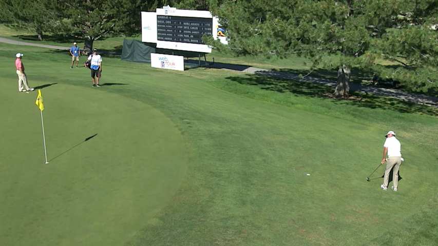 Steven Alker's birdie putt from the fringe at Utah Championship