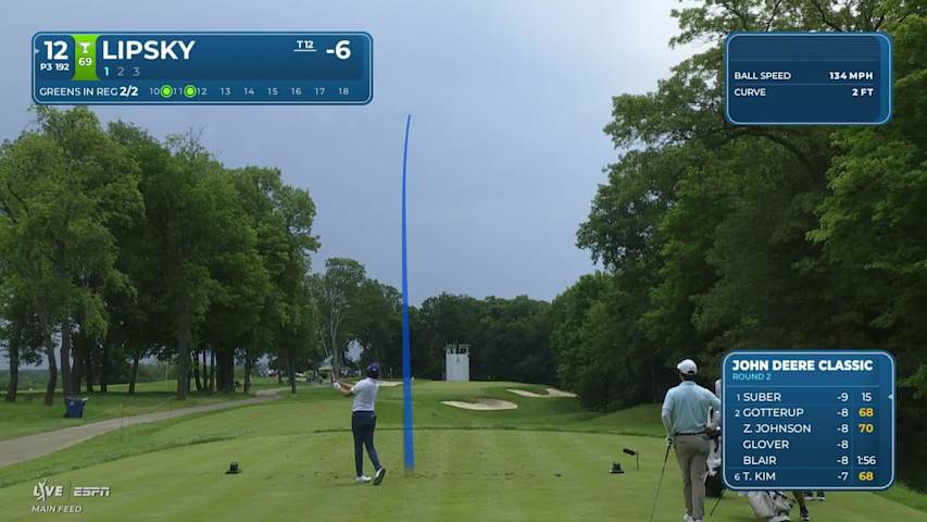 David Lipsky sinks 21-foot birdie putt on No. 12 at John Deere
