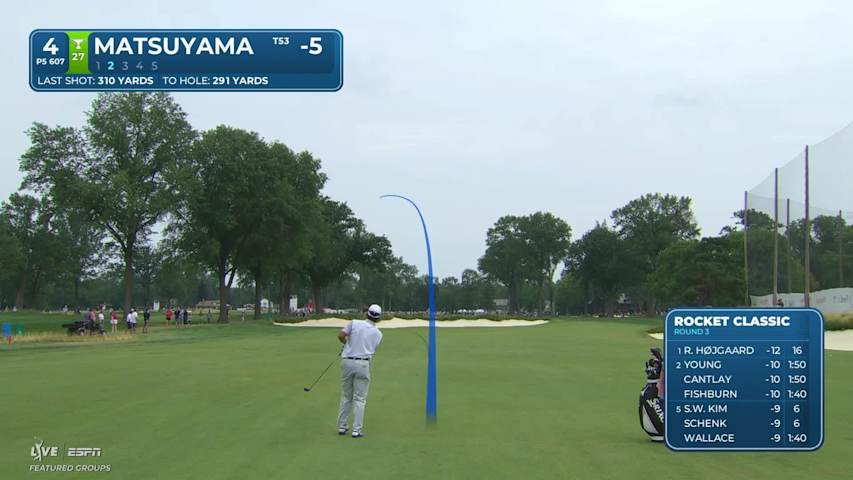 Hideki Matsuyama drains 63-foot birdie putt on No. 4 at Rocket Classic