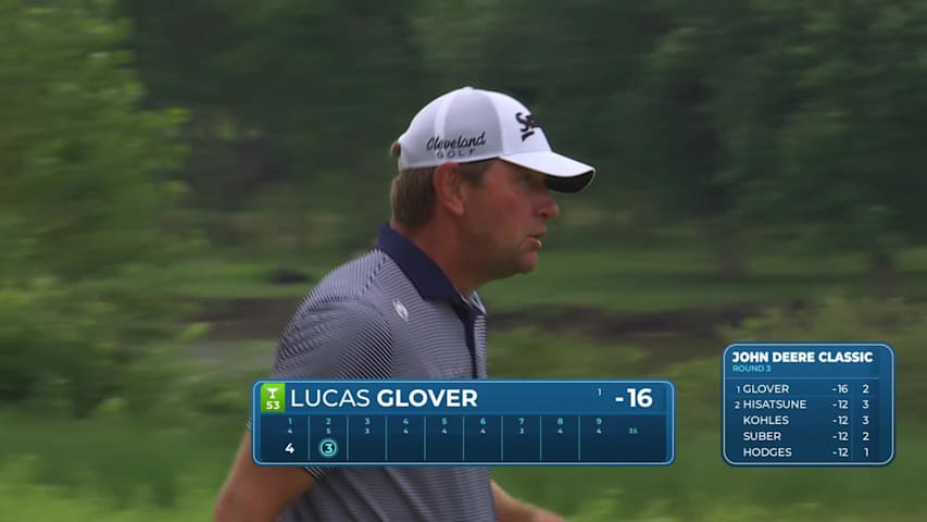 Lucas Glover holes 57-foot bunker shot for eagle at John Deere