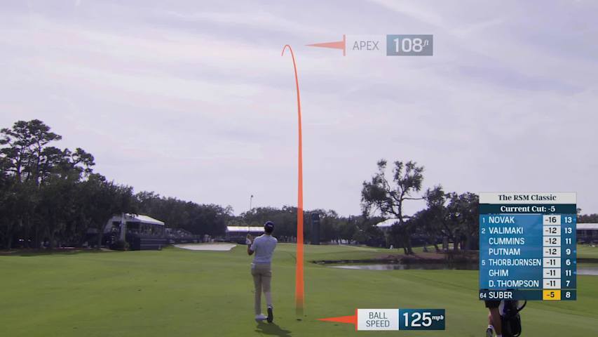 Jackson Suber hits 166-yard approach to 8 feet, sets up birdie on No. 9 at The RSM Classic