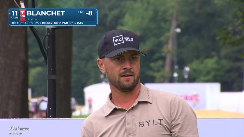 Chandler Blanchet hits tee shot to 13 feet, sets up birdie on No. 11 at Rocket Classic