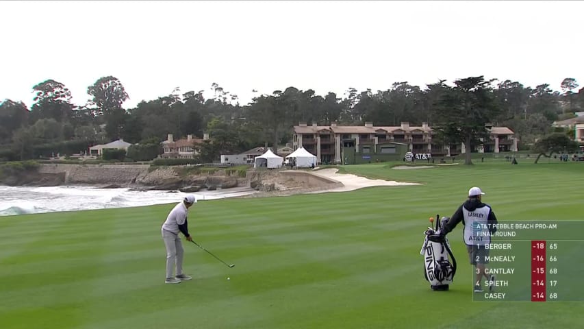 Nate Lashley reaches in two to set up birdie at AT&T Pebble Beach