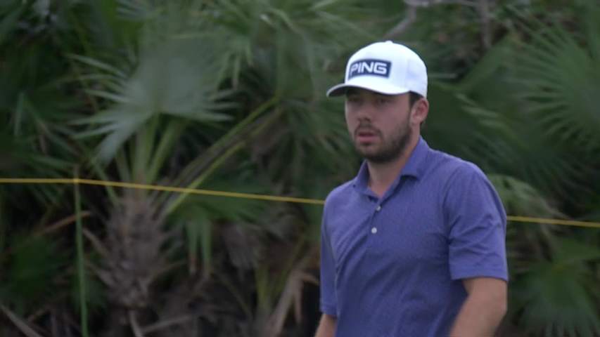 Jonas Baumgartner makes another birdie from the fringe at The Bahamas Great Abaco Classic