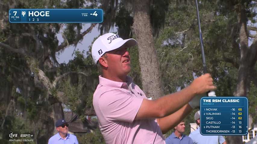 Tom Hoge makes birdie on No. 7 at The RSM Classic