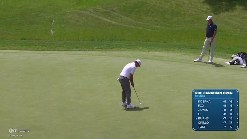 Doug Ghim sinks 17-foot putt for birdie on No. 4 at RBC Canadian