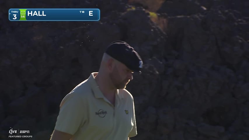 Harry Hall drains 23-foot birdie putt on No. 12 at Bank of Utah