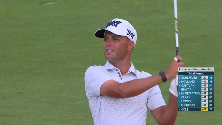 Eric Cole's 136-yard approach sets up birdie on No. 18 at Travelers