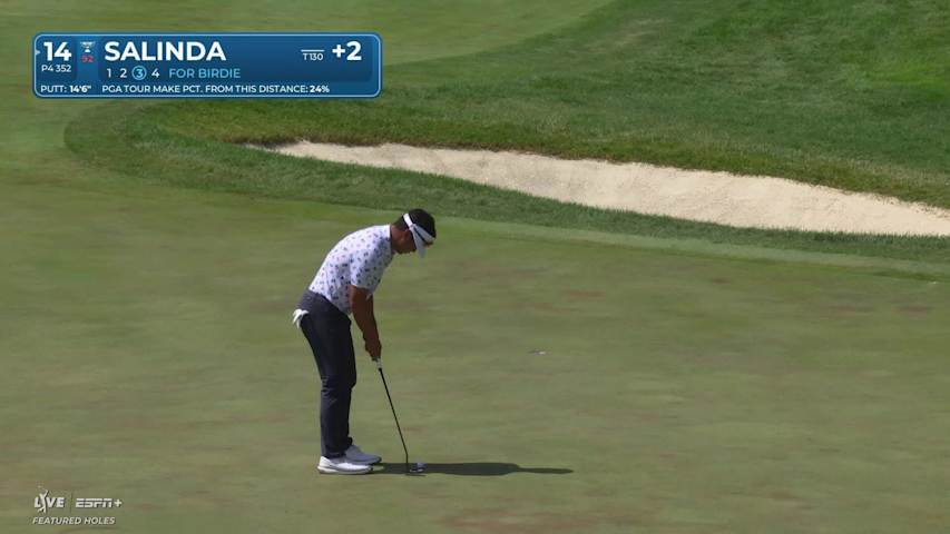 Isaiah Salinda makes birdie on No. 14 at John Deere