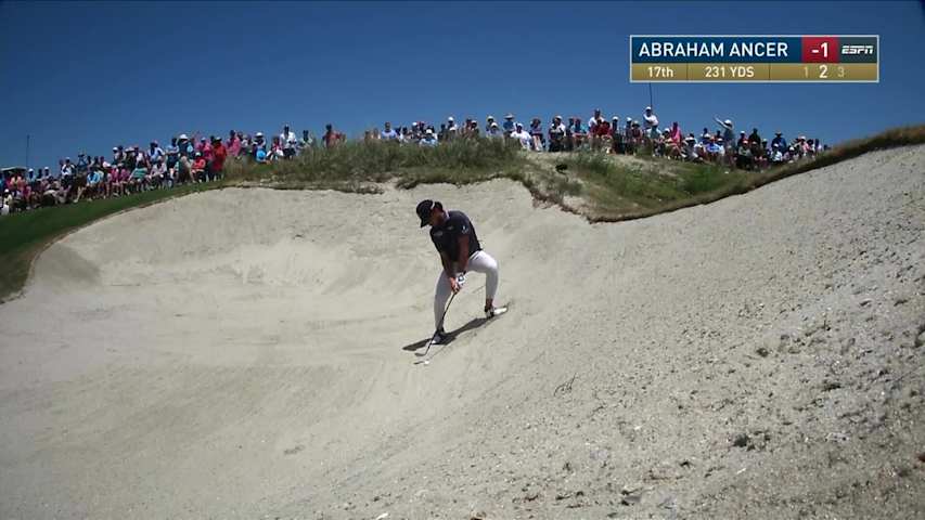 Abraham Ancer's impressive par save from bunker at the PGA Championship