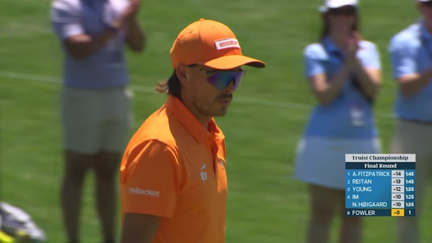 Rickie Fowler drains 27-foot birdie putt on No. 1 at Truist Championship