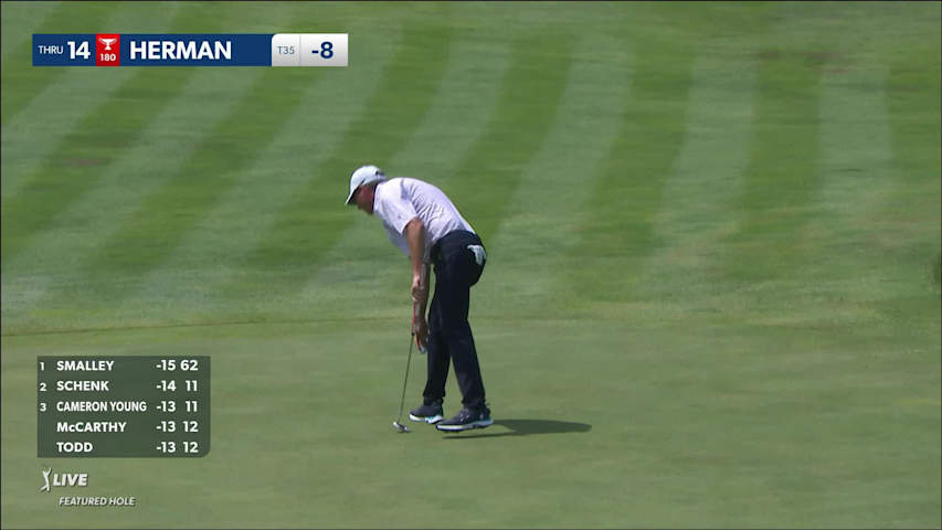 Jim Herman makes birdie on No. 14 at John Deere