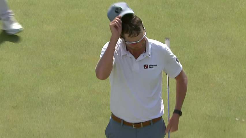 Zack Fischer makes birdie on No. 18 at BMW Charity Pro-Am