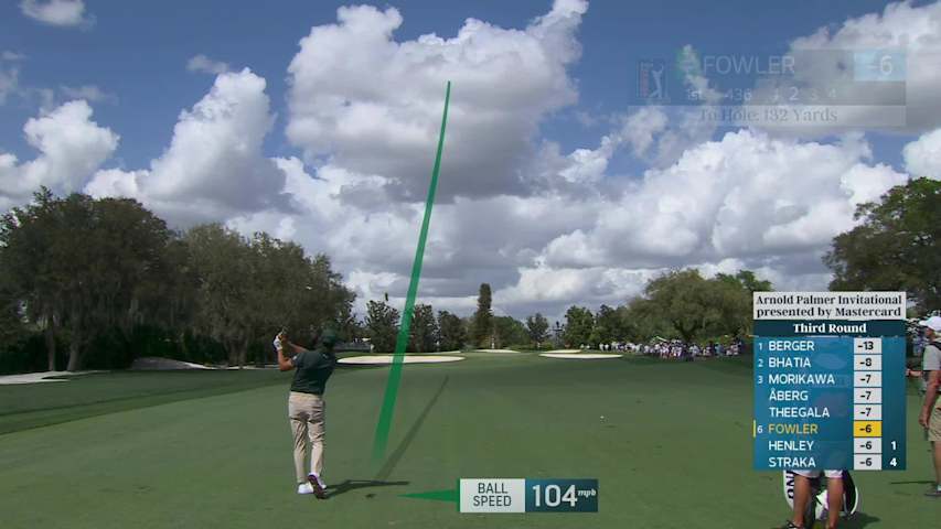 Rickie Fowler hits 134-yard approach to 4 feet, sets up birdie on No. 1 at Arnold Palmer