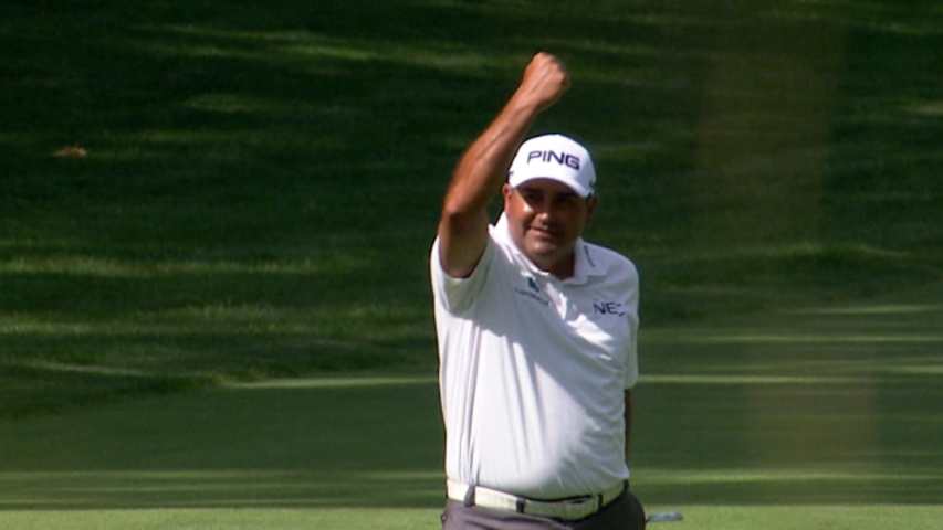 Angel Cabrera’s incredible eagle hole out on No. 13 at The Greenbrier