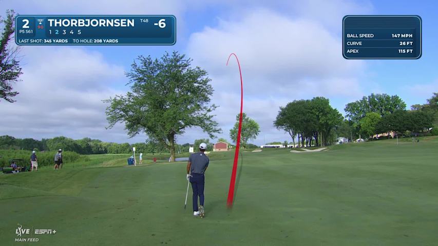 Michael Thorbjornsen makes eagle putt on No. 2 at John Deere