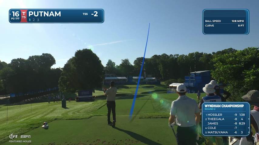 Andrew Putnam hits tee shot to 9 feet, sets up birdie on No. 16 at Wyndham