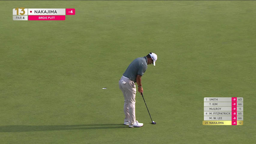 Keita Nakajima sinks 12-foot putt for birdie on No. 13 at Genesis Scottish Open