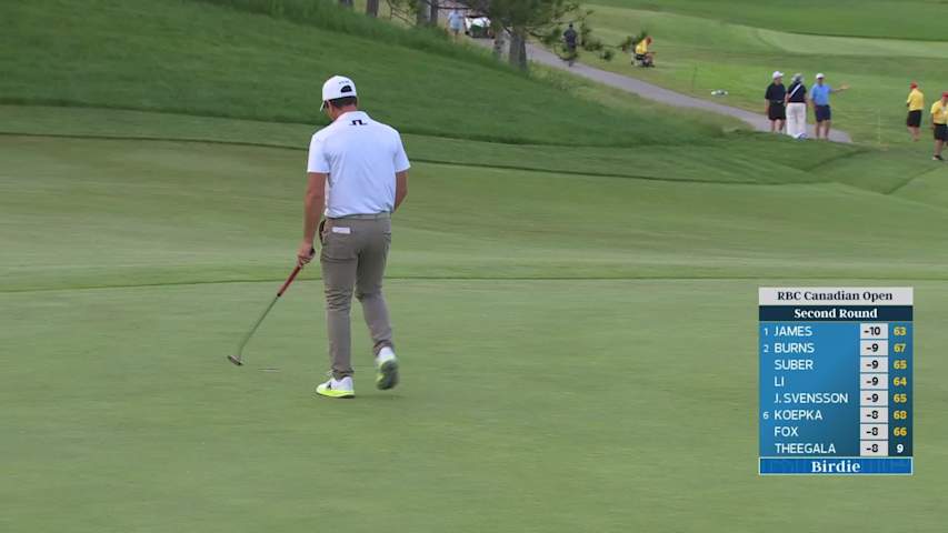Viktor Hovland drains 17-foot birdie putt on No. 9 at RBC Canadian