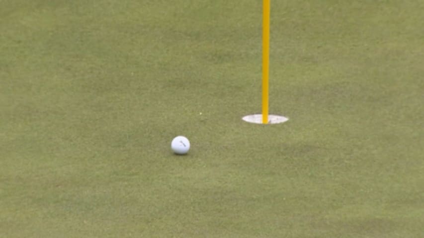 Jaco Van Zyl attacks the pin on No. 15 at ISPS HANDA