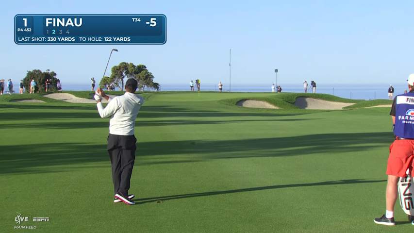 Tony Finau hits 122-yard approach to 6 feet, makes birdie on No. 1 at Farmers