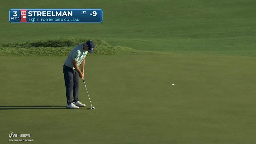 Kevin Streelman sinks 12-foot birdie putt on No. 3 at Bank of Utah