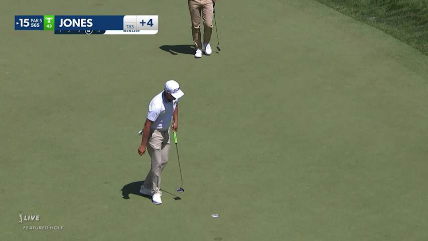 Matt Jones makes birdie on No. 15 at the Memorial