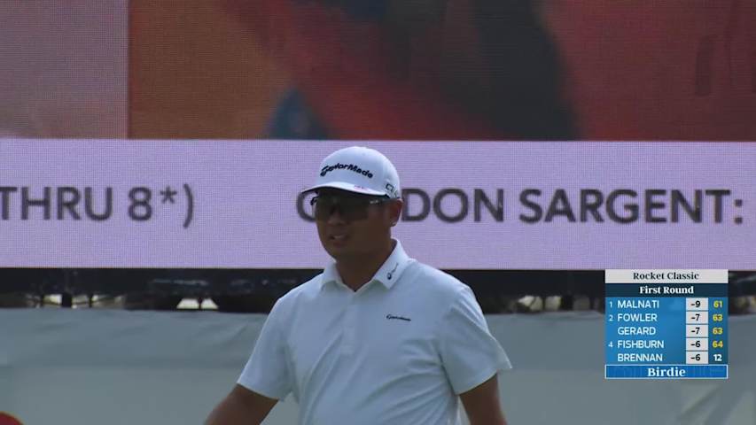 Ryo Hisatsune sinks 33-foot birdie putt on No. 15 at Rocket Classic