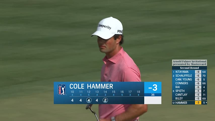 Cole Hammer puts his tee shot 4-feet from the cup at Arnold Palmer
