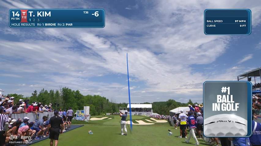Tom Kim hits tee shot to 10 feet, sets up birdie on No. 14 at RBC Canadian