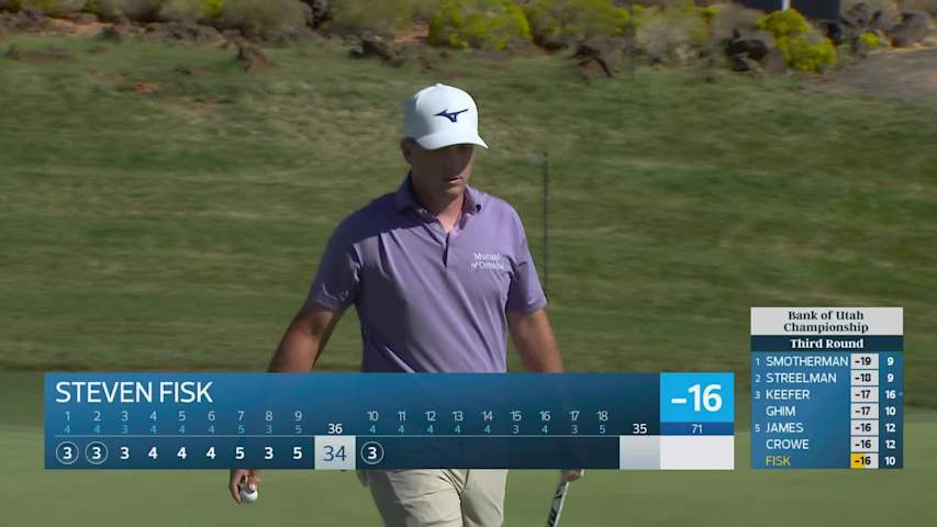 Steven Fisk sinks 4-foot putt for birdie on No. 10 at Bank of Utah
