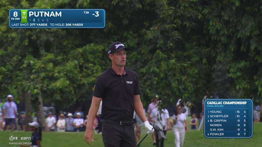 Andrew Putnam sinks 6-foot putt for birdie on No. 8 at Cadillac