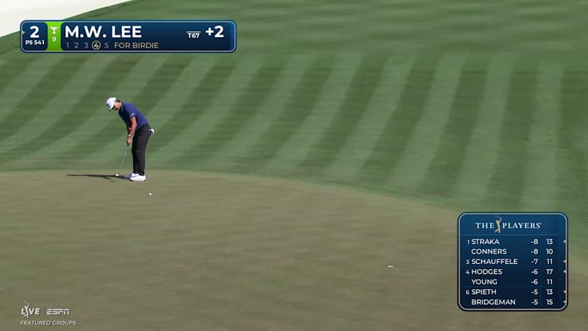Min Woo Lee buries 40-foot birdie putt on No. 2 at THE PLAYERS