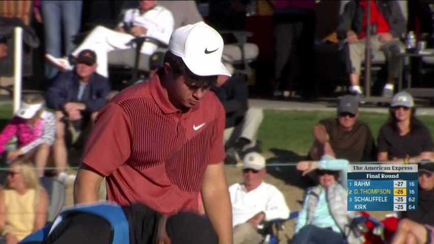 Davis Thompson nearly sinks monster putt to tie lead at The American Express